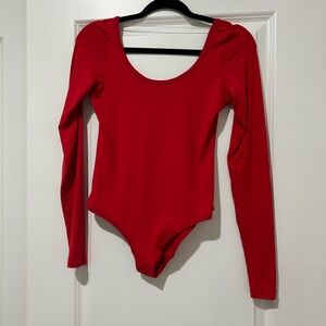 Kids Red Long-Sleeve One-Piece Bodysuit